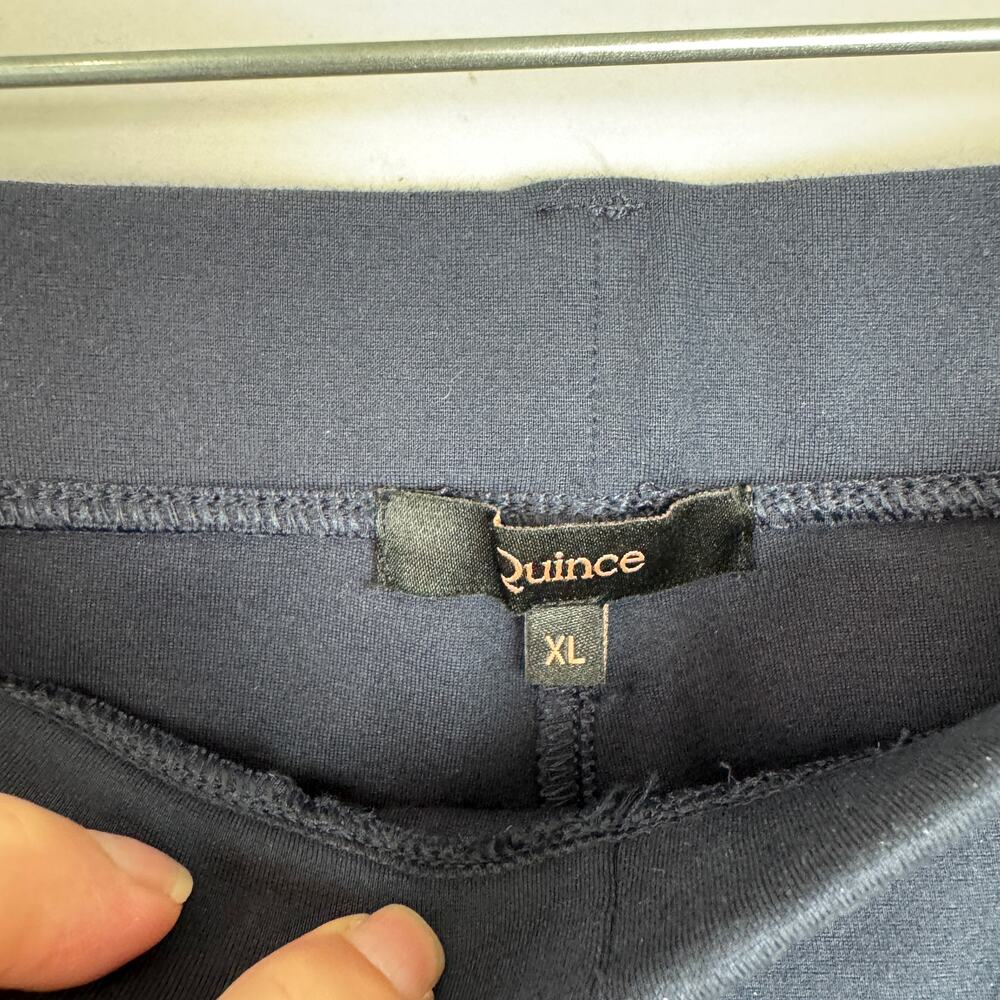 Quince Women's Ultra Stretch Ponte Straight Leg Pants Navy Blue XL - Picture 2 of 5
